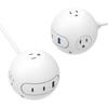 2 Pack 20W USB C Power Strip,Power Strips with Surge Protection-3 Widely Outlets and 3 USB Ports(2 USB C Port),5 ft Flat Plug Extension Cord,Power Delivery Charging for Dorm Rooms,Home Office,White view 1