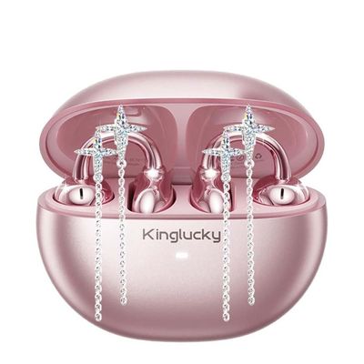 Kinglucky Clip-On Earbuds, Open-Ear Wireless Earbuds, Star Tassel