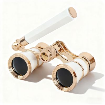 3x25 Opera Glasses with Handle & Chain, Compact Theater Binoculars for Adults & Kids, Easy Mini Binoculars for Concerts, Opera, Cinema, Sports and Travel(Pearl1)