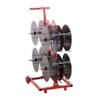 XAWSOP Wire Spool Rack,8 Axle Cable Caddy,Transportable Wire Spool Rack Dispenser,Work Independently,Mobile Cart for Workplace Efficiency,Black+red-8 Reel view 1