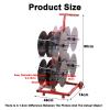 XAWSOP Wire Spool Rack,8 Axle Cable Caddy,Transportable Wire Spool Rack Dispenser,Work Independently,Mobile Cart for Workplace Efficiency,Black+red-8 Reel view 2