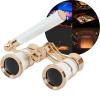 3x25 Opera Glasses with Handle & Chain, Vintage Theater Binoculars - Compact & Lightweight, The Ultimate Mini Binoculars for Opera, Concerts, Broadway & Cinema(Pearl2) view 1