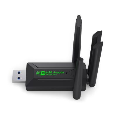 WEISUYUUS Double Band 1300Mbps Wireless USB Adapter with 4 Antennas for Enhances WiFi Transmission Coverage