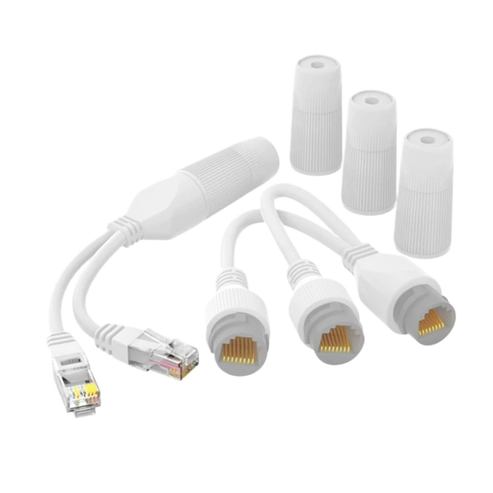 ACGTUY Upgraded POE Splitter 2-in-1 Cabling Connector Three-Way Connector Suitable for Security Camera Install Durable-
