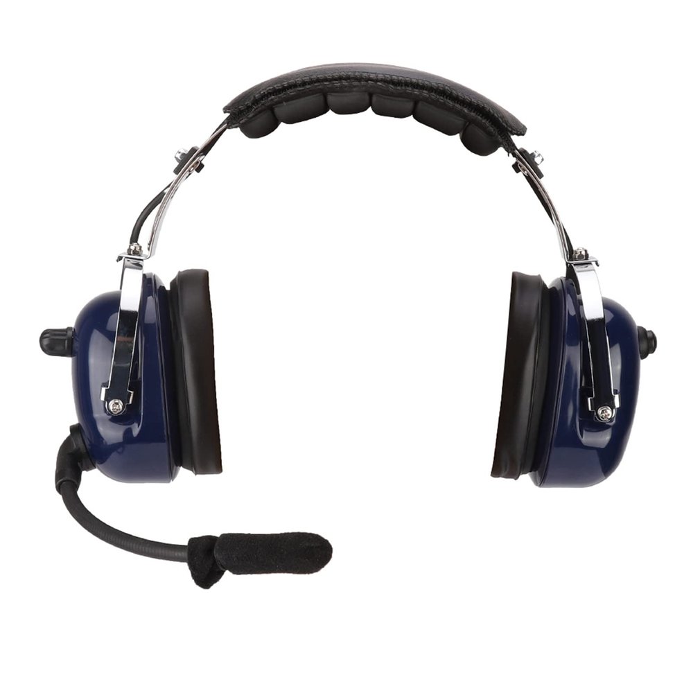 Ailgely 24dB Noise Reduction Hearing Protection, Clear Voice, Dual Plug Pilot Headphone for Aviation, Double Channels Audio Speaker, Adjustable Headband, Windproof Foam Microphone,