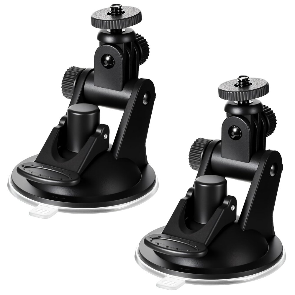 2PCS Dash Cam Suction Cup Mounts, Car Camera Mount, Windshield and Dashboard Suction Cup Mounts, Camera Mount for Car Dashcam, GPS Driving DVR, Phone Bracket, Action Camcorder, Video Recorder
