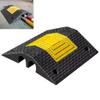 Heavy Duty Rubber Speed Bumps - Driveway Cable Protector Ramp, 20in Length, 4in Height, 2 Channels, 220000 LBS Load Capacity for Garage & Parking Lot view 1