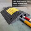 Heavy Duty Rubber Speed Bumps - Driveway Cable Protector Ramp, 20in Length, 4in Height, 2 Channels, 220000 LBS Load Capacity for Garage & Parking Lot view 2