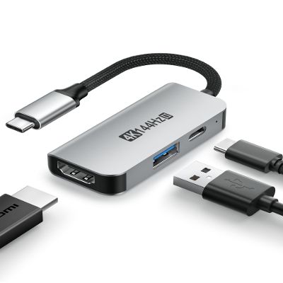 Switch 2 Dock HDMI 2.1 Adapter,Ultra 4K 144Hz 120Hz HDR Output & 48Gbps, PD 100W Fast Charging, Portable Travel Docking Station for TV,Compatible with Nintendo Switch 2(Below V21.0.0 Only)/OLED/2017