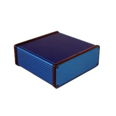 1455T1601BU Enclosures, Boxes, & Cases Metal End Panel/Blue 6.30 x 2.03 x 6.50