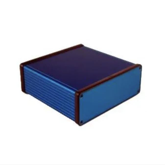 1455T1601BU Enclosures, Boxes, & Cases Metal End Panel/Blue 6.30 x 2.03 x 6.50