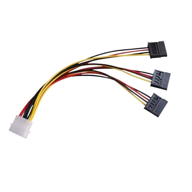 ACGTUY 22cm S-A1T-A Adapter Cable IDE 4-pin Male to 3-Port S-A1T-A Female Splitter Hard Drive Power Cable S-A1T-A Cable br>
