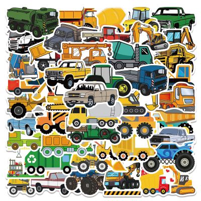 50Pcs Transport Engineering Vehicle Stickers Vinyl Waterproof Stickers for Water Bottles,Scrapbook,Laptop,Award,phoneVehicles Party,Favors Sticker Collectors(Vehicle)