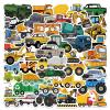 50Pcs Transport Engineering Vehicle Stickers Vinyl Waterproof Stickers for Water Bottles,Scrapbook,Laptop,Award,phoneVehicles Party,Favors Sticker Collectors(Vehicle) view 1