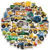 50Pcs Transport Engineering Vehicle Stickers Vinyl Waterproof Stickers for Water Bottles,Scrapbook,Laptop,Award,phoneVehicles Party,Favors Sticker Collectors(Vehicle) view 2