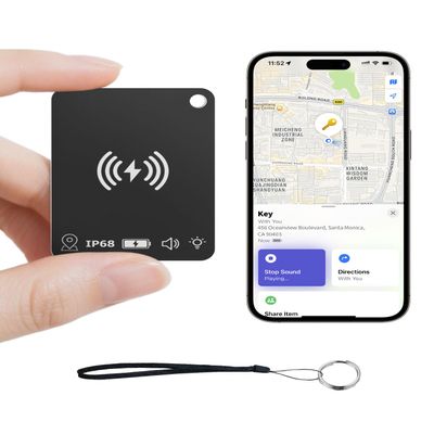 Bluetooth Tracker Card for Apple Find My (iOS Only), Rechargeable iPhone Smart Wallet Tracker Card, IP68 Item Finder Worldwide Tracking for Bags, Passport [Apple MFi Certified]