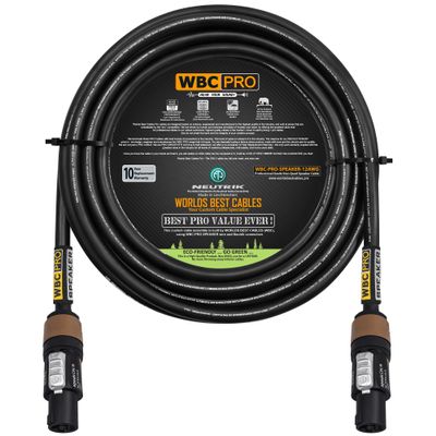 18 Foot - WBC-PRO-SPEAKER-12 AWG (2 Core Config.)  High-Purity OFC (99.99%)  Pro-Grade  High-Definition Loudspeaker/DJ/PA Speaker Cable with Neutrik NL2FXX-W-S 2-Pole Silver SpeakON Connectors