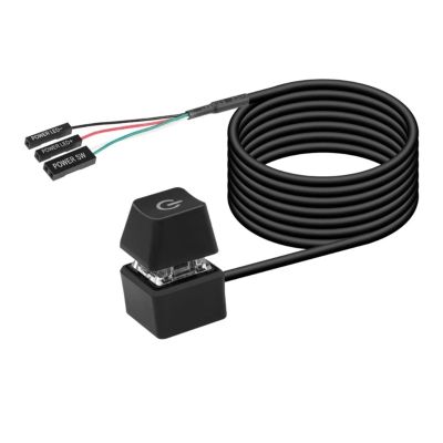 ACGTUY Computer Desktop Switching with Light PC Motherboard External Boot On/Offs Reset Button with Cable for Home Internet(Black)