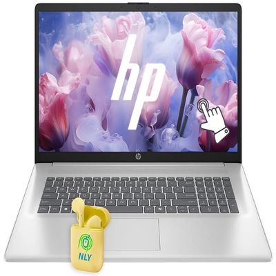 HP Touchscreen 17.3" Business Laptop Computer, Windows 11 Laptop 40GB RAM 2TB SSD, AMD Ryzen 5 7430U (6-Core) Processor, Numeric Keypad, Camera Privacy Shutter, HDMI, NLY Earphones, Silver
