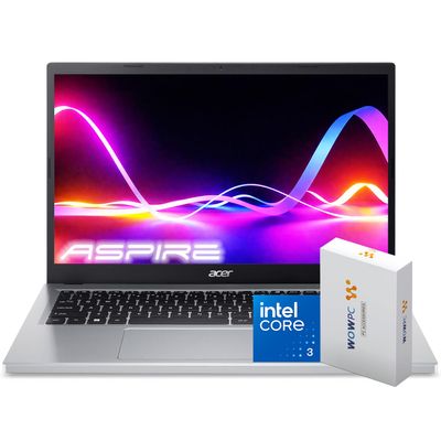 Acer Aspire Go 15 Laptop, Next-Gen Intel Core 3 N355 (8 Cores), 15.6 FHD Display, 8GB DDR5 RAM, 628GB Storage (128GB SSD + 500GB External Drive), Copilot Key, HDMI, Windows 11, WOWPC USB, w/o Earbuds