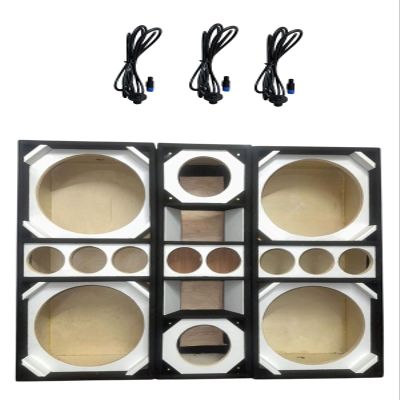 12" Brazilian Style Chuchera Speaker Box for Two 12" Speakers & Three 4" Tweeters Vented Enclosure for Car and one 8'' LA Driver Box (White)