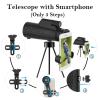 Monoculars Telescope High Power Telescope for Adults, 10X42 Monocular High Power Monocular Scope, High Definition Monoculars for Bird Watching with Smart Phone Holder and Tripod Binoculars view 4