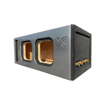 10" Dual Vented Solo X Sub Box-All 1" MDF-Black Super Weave Carbon Fiber Faceplate