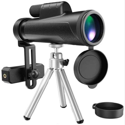 12x50 Monocular Telescope, Portable IPX7 Waterproof Monocular with BAK4 Prism Lens Monocular with Smartphone Adapter and Tripod for Adults Kids Bird Watching,for Indoor/Outdoor