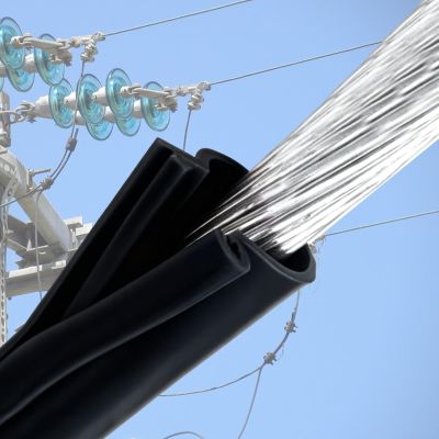 Overhead Line Cable Sleeve Black, High Voltage Electrical Wires Silicone Cover for Circuit Repair Electrician Insulation Protection(ID 130mm/5.1in,100ft/30m)