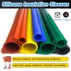 Overhead Line Cable Sleeve Black, High Voltage Electrical Wires Silicone Cover for Circuit Repair Electrician Insulation Protection(ID 130mm/5.1in,100ft/30m) view 3
