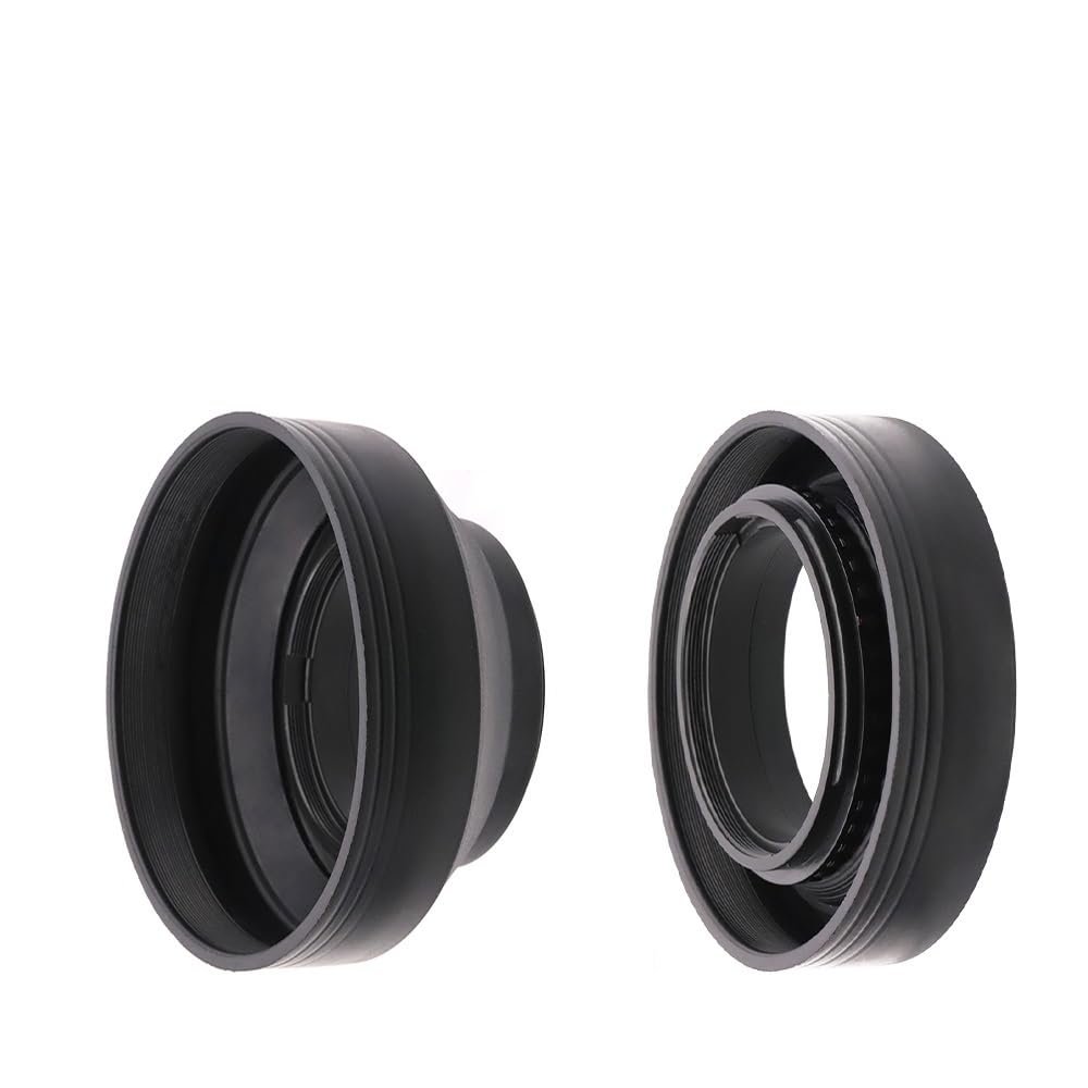 49 52 55 58 62 67 72 77 82 mm Foldable Rubber Camera Lens Hood Anti Glass Reflection Collapsible Black Soft Screw-on Generic Excellent(72mm)