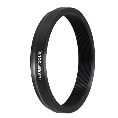 49mm Filter Adapter Ring for Fujifilm X100 Series Camera X100 X100S X100T X100F X100V X100VI Aluminum Alloy Black/Silver Excellent(Black)