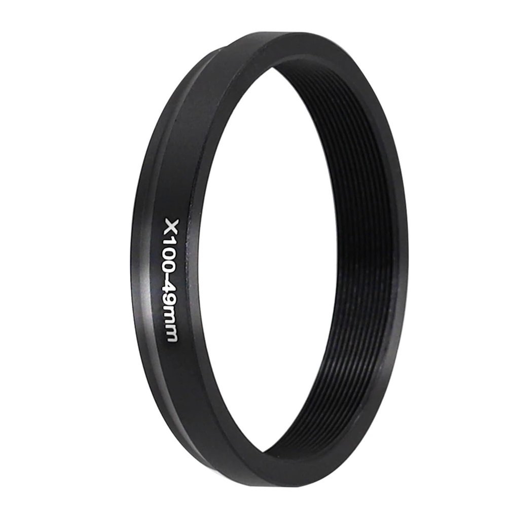 49mm Filter Adapter Ring for Fujifilm X100 Series Camera X100 X100S X100T X100F X100V X100VI Aluminum Alloy Black/Silver Excellent(Black)