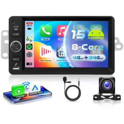 4G+64G Android 15 Car Stereo for Chevy Chevrolet Silverado SSR Tahoe 2003-2006,GMC Siera Yukon 2003-2006,Hummer H2 2003-2007 with Wireless Carplay Android Auto, GPS Navigation, Backup Camera