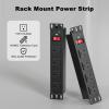 10 inch Rack PDU,4 Outlets Rack Mount PDU Power Strips, 1U Rack Mount,Rack Mount Power Strips for 10'' Mini Server Cabinets/Rack,1200J Surge Protection/15A Overload Switch,6FT 14AWG Extension Cord view 2
