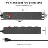 10 inch Rack PDU,4 Outlets Rack Mount PDU Power Strips, 1U Rack Mount,Rack Mount Power Strips for 10'' Mini Server Cabinets/Rack,1200J Surge Protection/15A Overload Switch,6FT 14AWG Extension Cord view 4