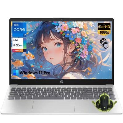 HP 15.6" Touchscreen Business Laptop Computer, Intel 10-Core i7-1355U (Up to 5.0GHz), 64GB RAM, 2TB SSD, FHD IPS Touchscreen, Private Webcam, Intel Iris Xe, WiFi 6, Win 11 Pro w/GM Gaming Mouse
