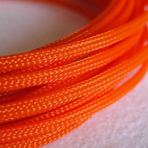 10M Expandable PET Cable Sleeves - Braided Snakeskin Wire Protector for Cables, Flame Retardant, Customizable Sizes(Orange,10mm)