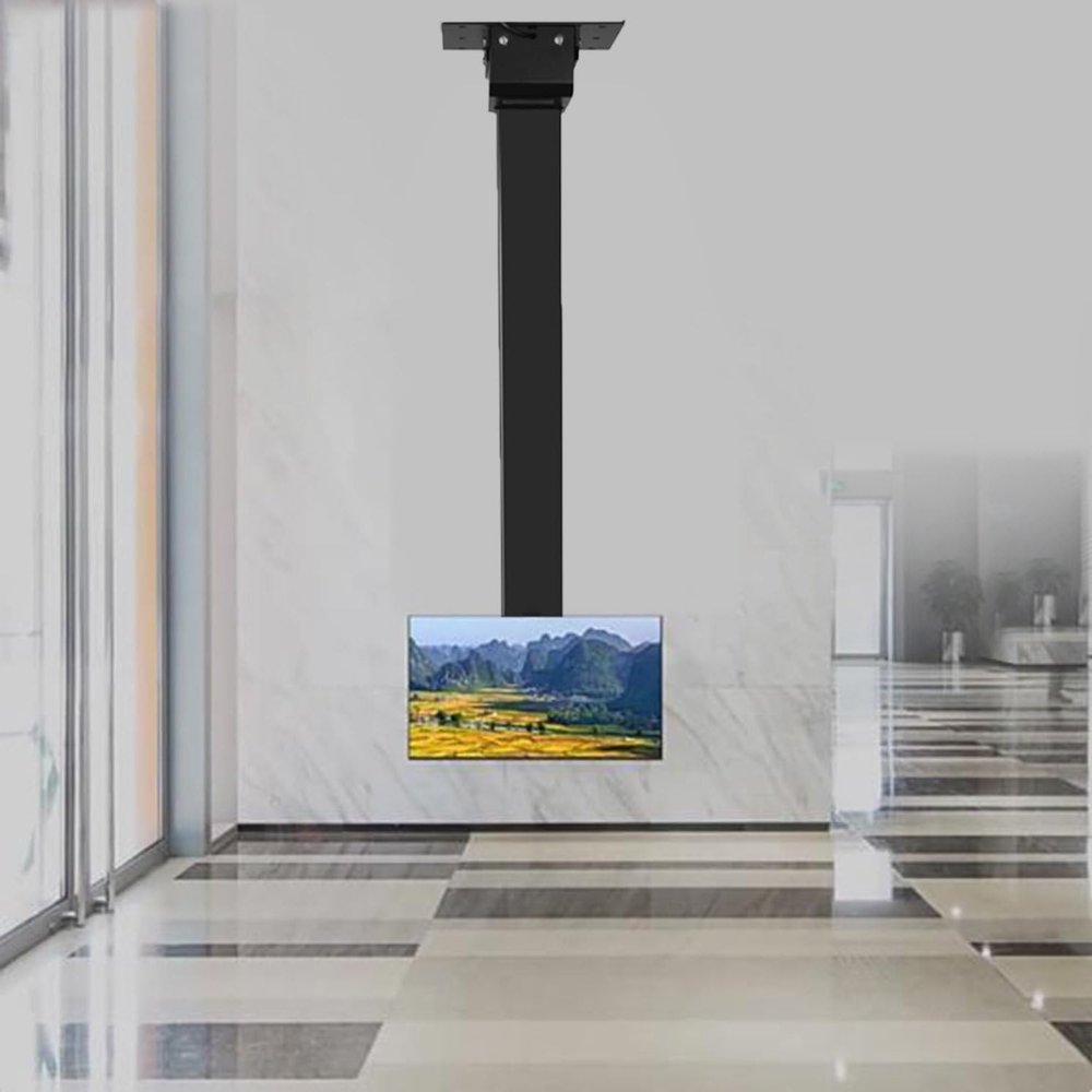 Motorized TV Ceiling Lifting Bracket,Telescopic Motorised TV Ceiling Bracket Auto Lift,Vertical/Hangable Installation,Height Adjustable,for 32-75 Inches