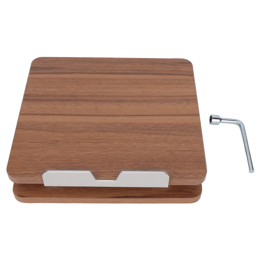 Aurovibe Wooden Laptop Stand, Laptop Bracket, Aluminum y Support with Dark Wood Veneer, Stable and top Stand for Cell Ph and Ts
