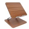 Aurovibe Wooden Laptop Stand, Laptop Bracket, Aluminum y Support with Dark Wood Veneer, Stable and top Stand for Cell Ph and Ts view 4