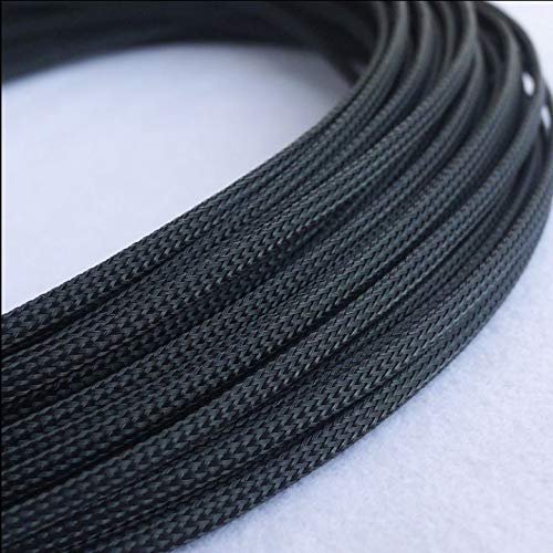 10M Expandable PET Cable Sleeves - Braided Snakeskin Wire Protector for Cables, Flame Retardant, Customizable Sizes(Black,8mm)