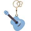MC Fashion PU Leather Keychain Holder Case Compatible with AirTag, Cute Guitar Charm Key Ring GPS Tracker Case (Blue) view 1