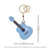 MC Fashion PU Leather Keychain Holder Case Compatible with AirTag, Cute Guitar Charm Key Ring GPS Tracker Case (Blue) view 3