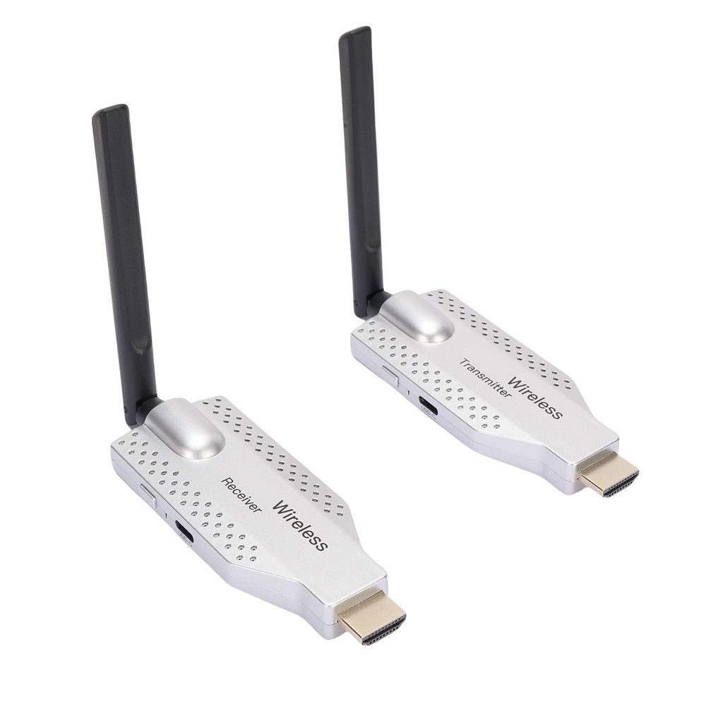 Luqeeg Wireless Extender, 1080P 60Hz, 100m Range, 4 Screen Display, Type C Transmitter and Receiver, Plug and Play for Conference Room, Auditorium