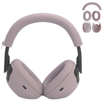 Adhiper 3-in-1 Silicone Case Sweat Covers for Sony WH-1000XM6 Headphones Accessories, XM6 Cover Silicone Ear Pads Covers & Headband Cover & Ear Cups Protector, Washable & Sweatproof - Smoky Pink