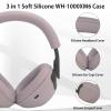 Adhiper 3-in-1 Silicone Case Sweat Covers for Sony WH-1000XM6 Headphones Accessories, XM6 Cover Silicone Ear Pads Covers & Headband Cover & Ear Cups Protector, Washable & Sweatproof - Smoky Pink view 3
