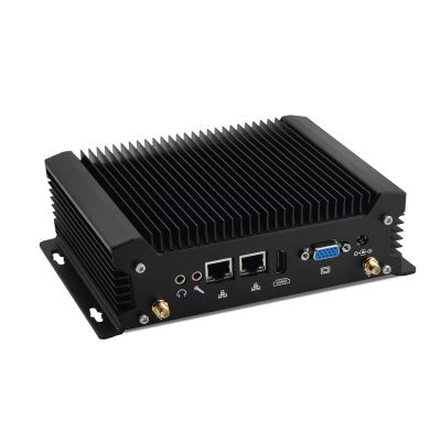 SJRC Fanless Mini PC Industrial with Core i5-7287U, Micro Desktop Computer, Barebone NO RAM/SSD/OS, Dual Gigabit LAN/RS-232 COM, HD+VGA 4K Dual Display, Support Win/Linux