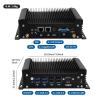 SJRC Fanless Mini PC Industrial with Core i5-7287U, Micro Desktop Computer, Barebone NO RAM/SSD/OS, Dual Gigabit LAN/RS-232 COM, HD+VGA 4K Dual Display, Support Win/Linux view 3