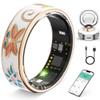 HWSYTEK Smart Ring Fitness Tracker Ring Compatible with iOS/Android Smart Rings for Women Sleep Monitoring Activity Tracker/Heart Rate/SPO/Step Waterproof Enamel Ceramics (8#) view 1